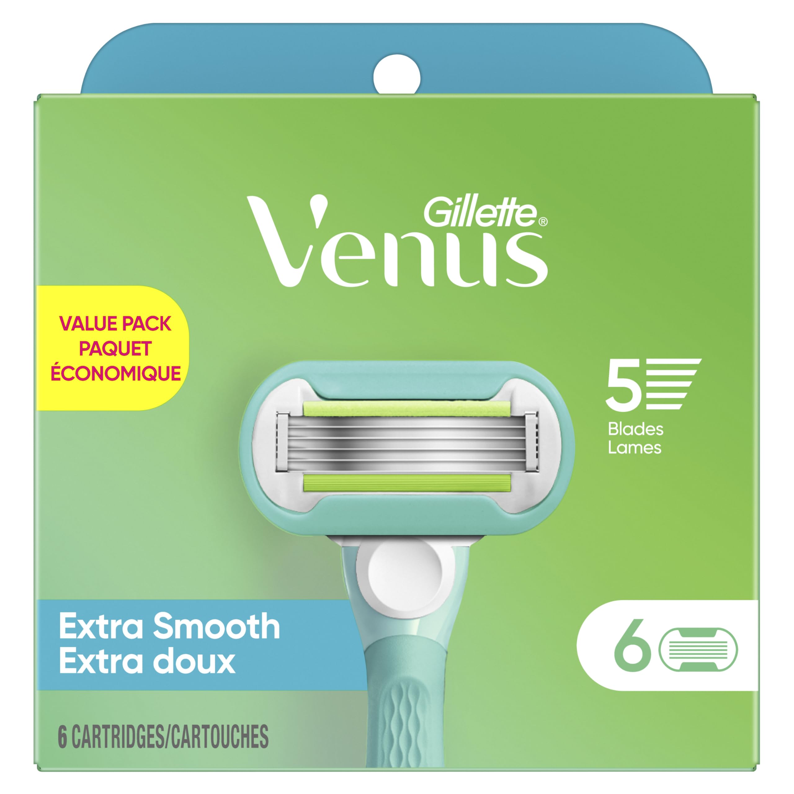Venus Embrace 5-Blade Women's Razor Refills with Pivoting Head